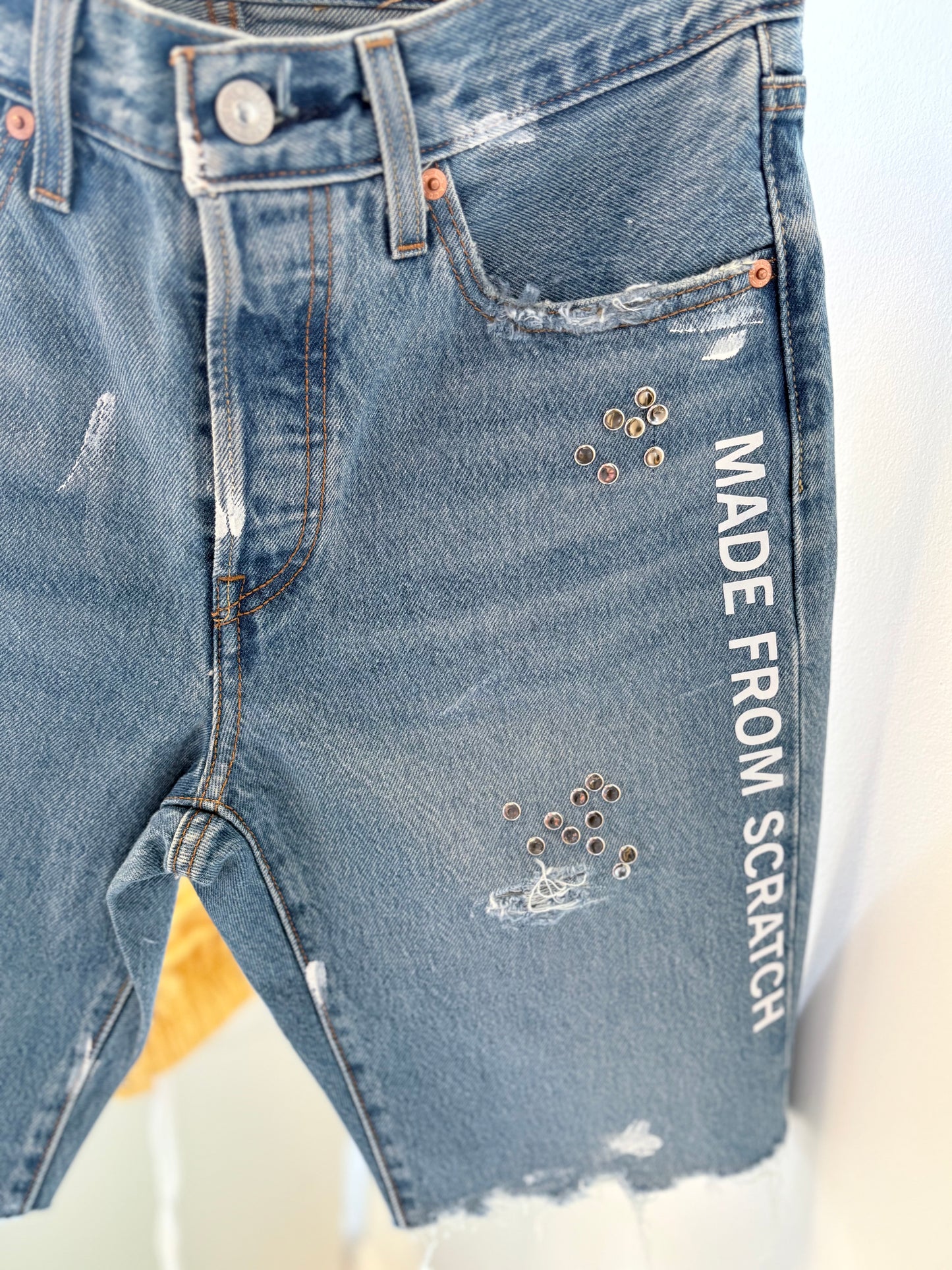 Raw Edge Denim Shorts