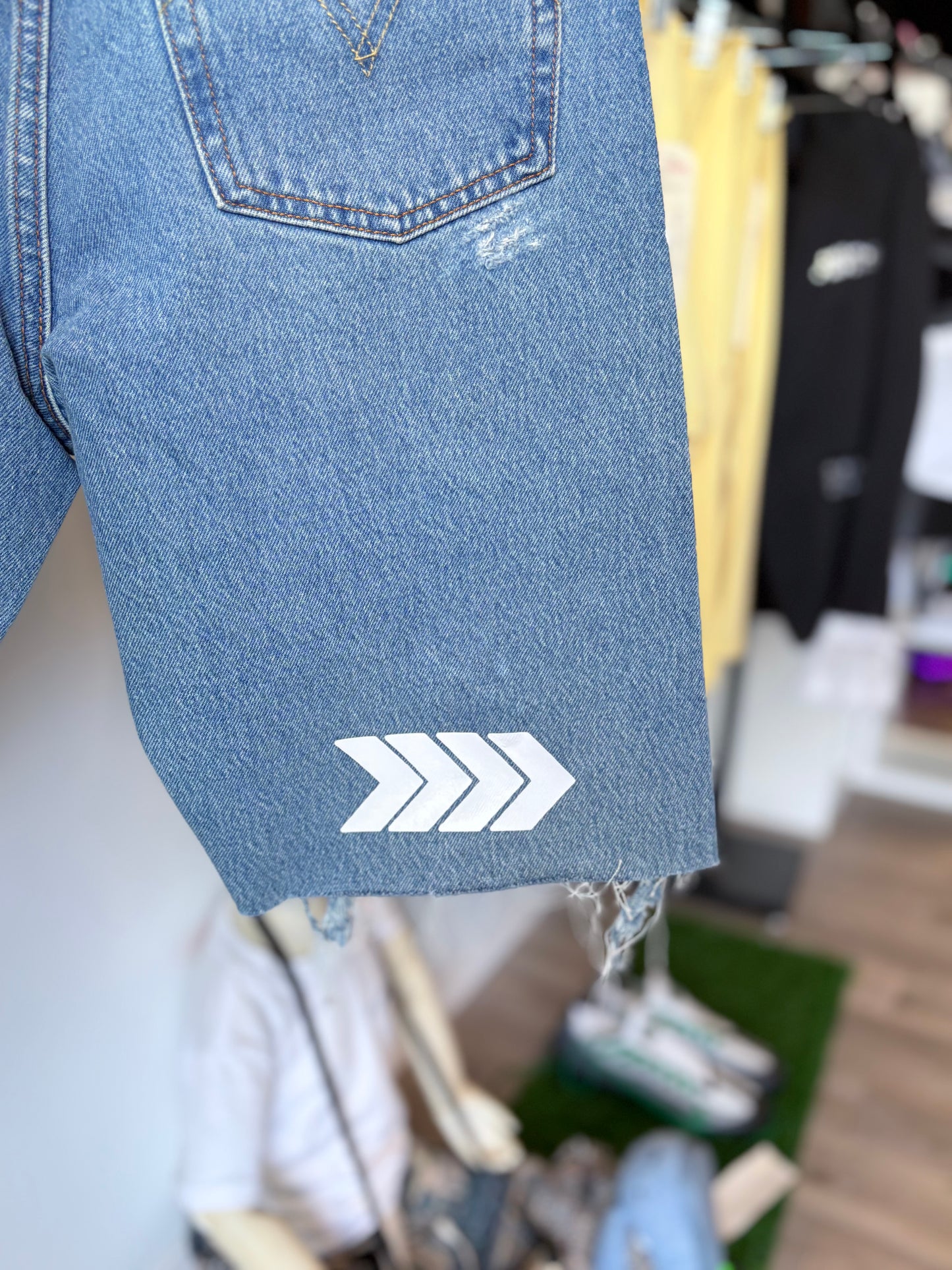 Raw Edge Denim Shorts